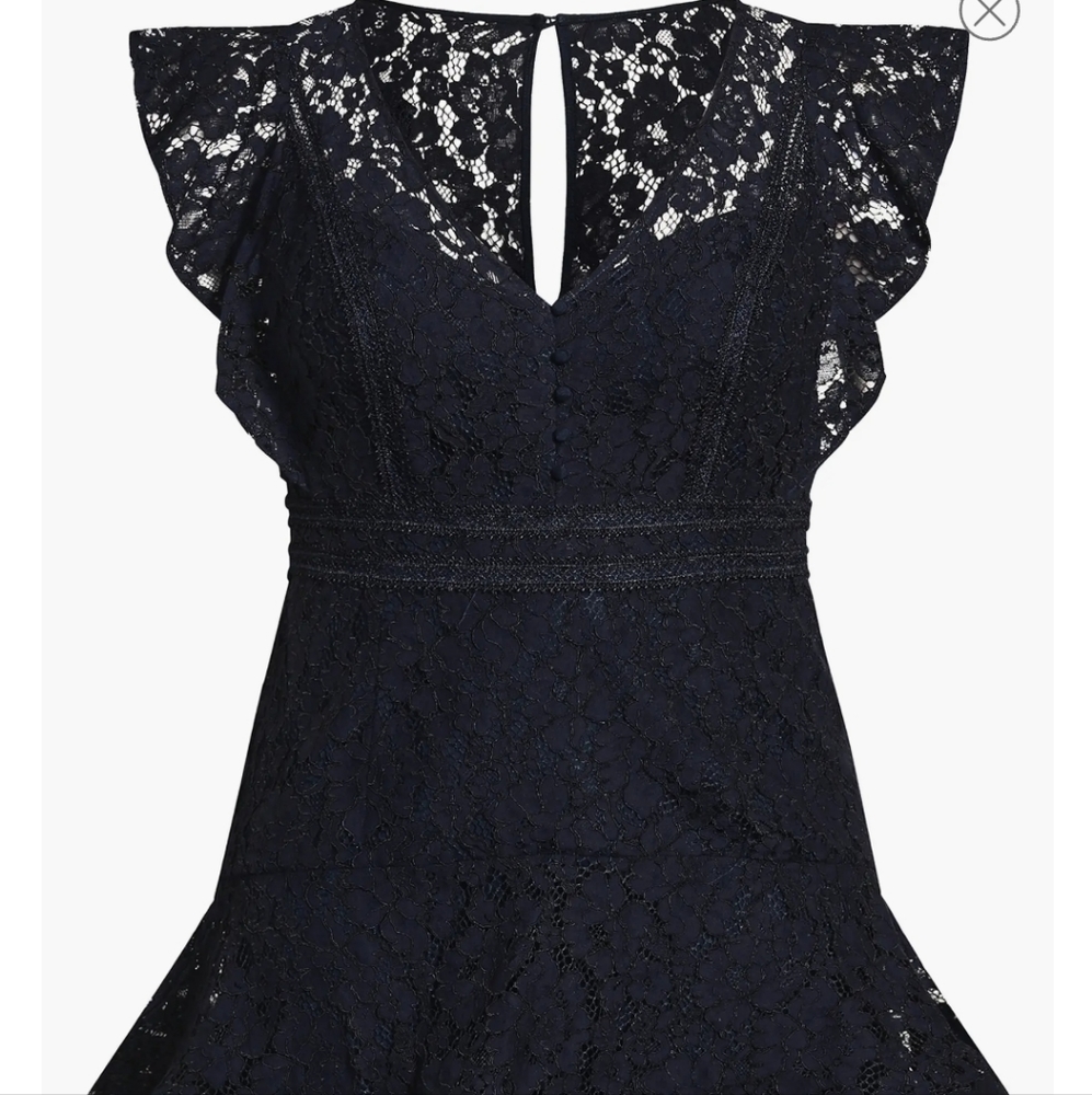 NWT Ruffle Navy Blue Mini Dress - Picture 3 of 4